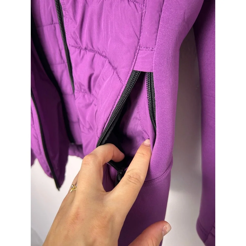 Bernardo Performance Hooded Quilted Water Repellent Jacket Purple Size S outdoor